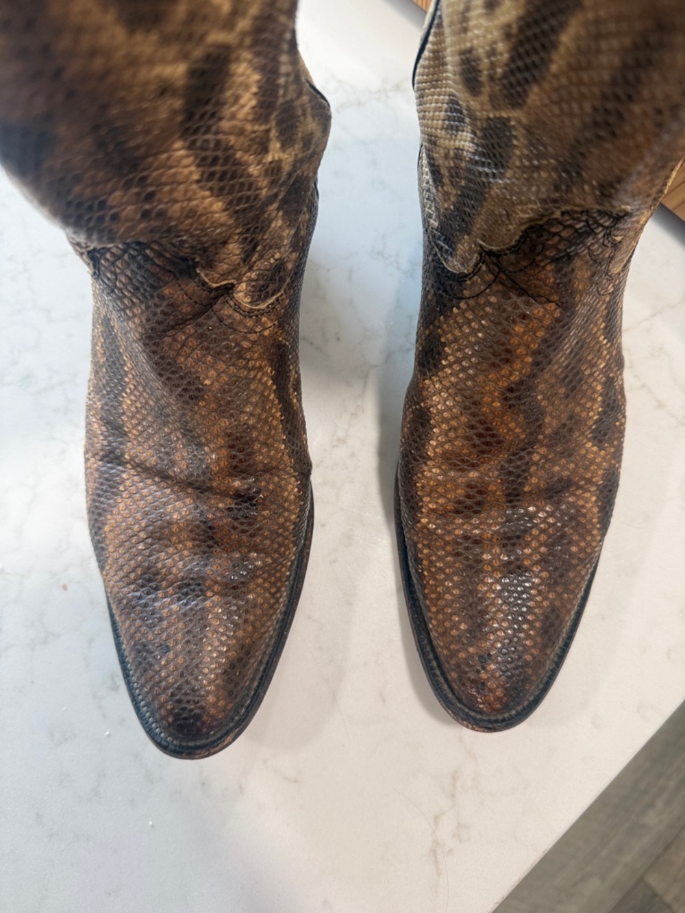 Vintage Justin Snakeskin Cowboy Boots (Women’s) - Picture 3 of 7